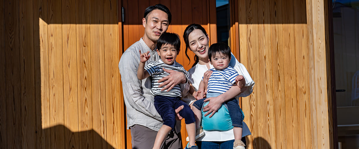 リフォームに満足な家族4人